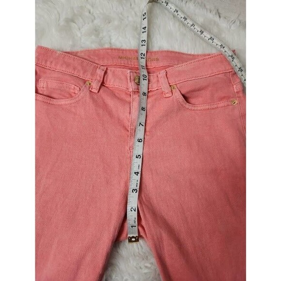 MICHAEL KORS Women's Faded Sea Coral Red Slim Fit Stretch Jeans Size 4 - Picture 6 of 7